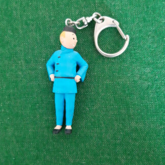 Porte- Cles TINTIN LOTUS BLEU en PVC Polychrome + chaîne et mousqueton H.9 CM - MOULINSART - 2011