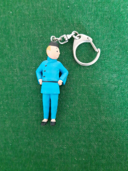 Porte- Cles TINTIN LOTUS BLEU en PVC Polychrome + chaîne et mousqueton H.9 CM - MOULINSART - 2011