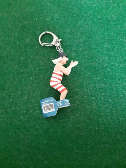 Porte-Clés PVC POLYCHROME Dupond Baigneur H. 9cm + chaîne et mousqueton- Moulinsart -2011 -