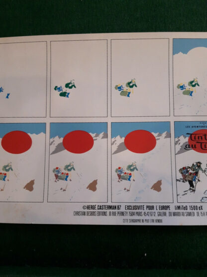 Hergé - Sérigraphie Création de la couverture Tintin au Tibet - Limitée à 1500 ex. - 1987 - – Image 3